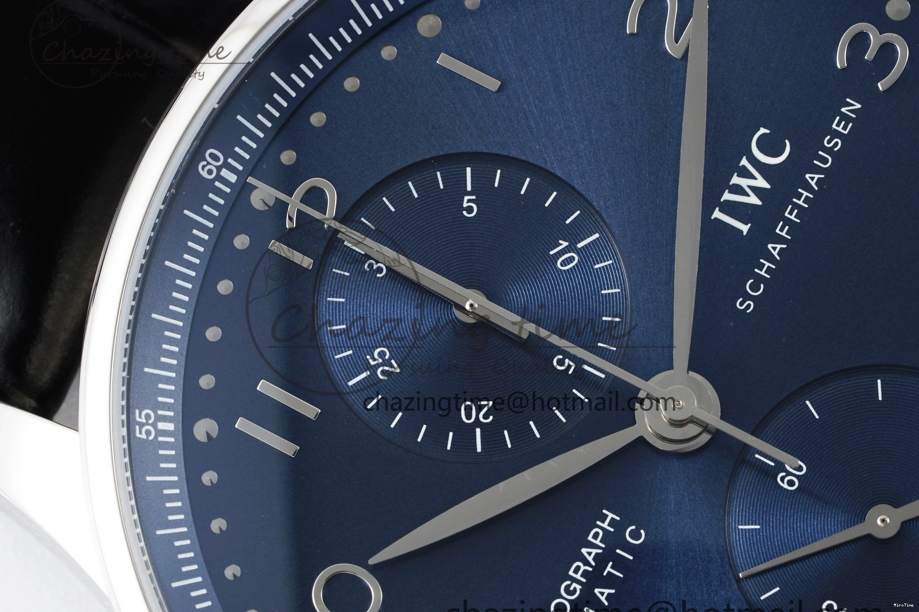 MIROTIME 1230 Portuguese Chrono IW3716 RSF 1:1 Best Edition Blue Dial on Black Leather Strap A RelaxedFit 7045